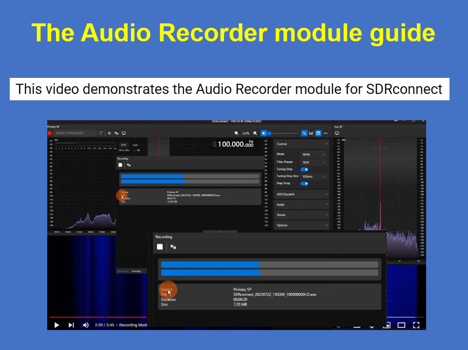 SDRconnect Video Guides