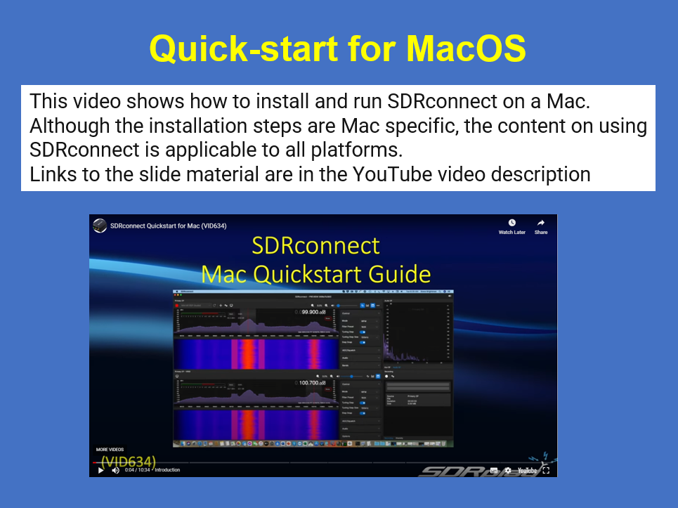 SDRconnect Video Guides