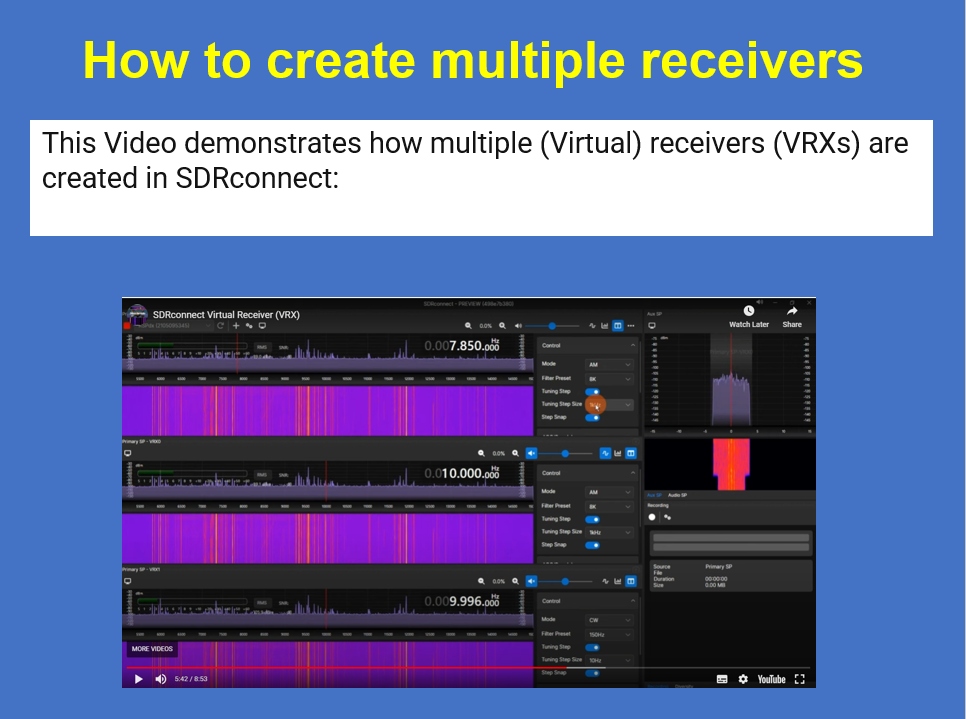 SDRconnect Video Guides